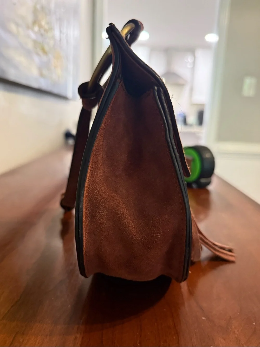 Street Level Brown Suede Crossbody Bag Tassel, Fringe, Saddle, Boho ✨Adjustable✨ - Picture 3 of 8